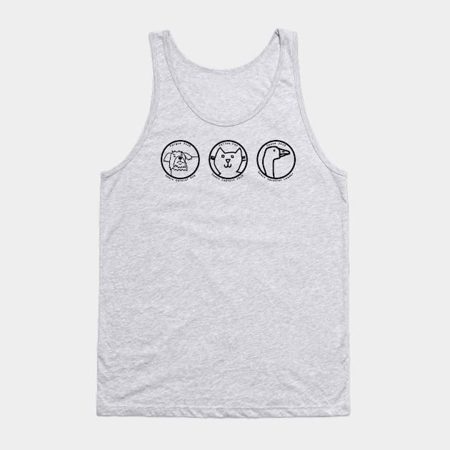 Astronaut Animals Space Crew Portrait Line Drawing Tank Top by ellenhenryart